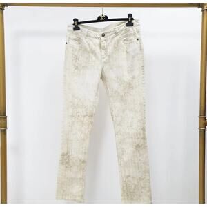 CHANEL Camélias Print Jeans Sz.44